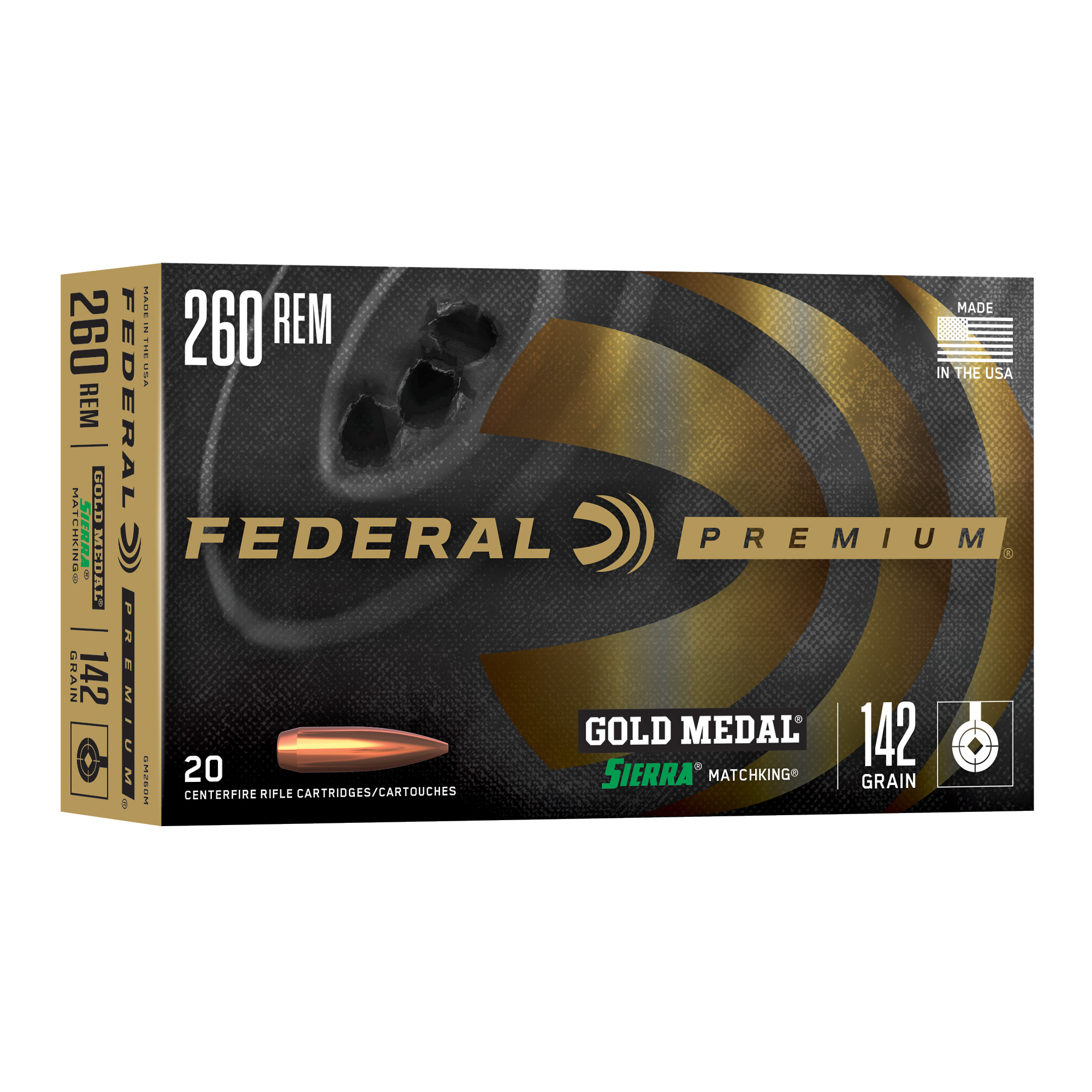 Fed Gold Mdl 260rem 142gr 20/200
